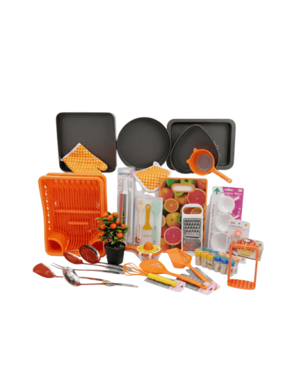 Combo Cocina Naranja | Set de Bazar 27 Piezas