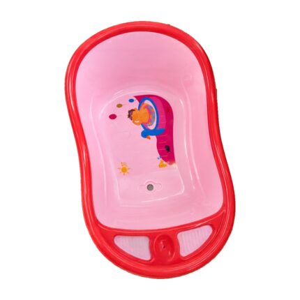 Bañera infantil rosada con borde rojo Abba Shirley