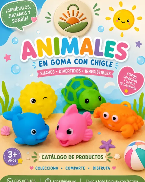 Catálogo Animales de goma con chifle Abba Shirley