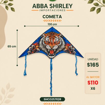 Cometa Águila y Tigre con cintas en uso, Abba Shirley