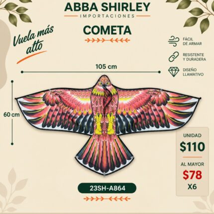 Cometa Pájaro con cola larga en uso, Abba Shirley