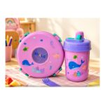 Kit lonchera redonda con vaso Modelo 03 Abba Shirley