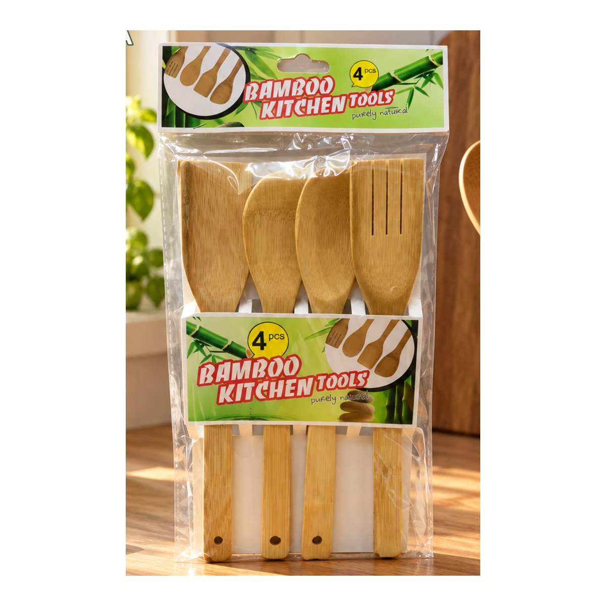 Set de 4 utensilios de cocina de bambú SHCO255118 Set de 4 utensilios de cocina de bambú Abba Shirley