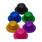 Sombreros bombín brillantes (pack x12) Abba Shirley