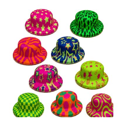 Sombreros bombín estampados (pack x12) Abba Shirley